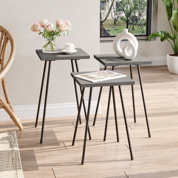 Luiz tafel 29 x 29 cm - Grijs/zwart