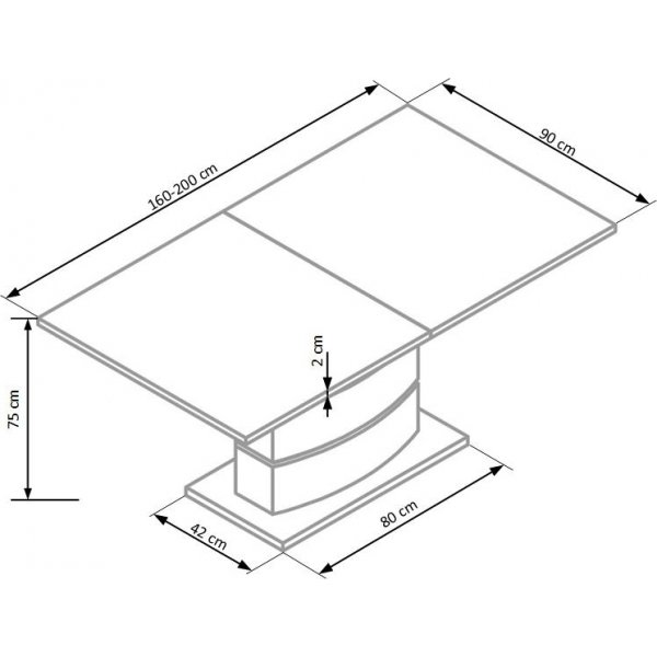 Table à manger Annina 160-200 cm - Blanc brillant Table à manger Annina 160-200 cm - Blanc brillant