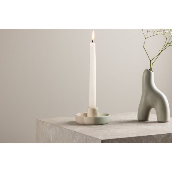 Otis ljusstake - Beige/Gr�n/Gr�