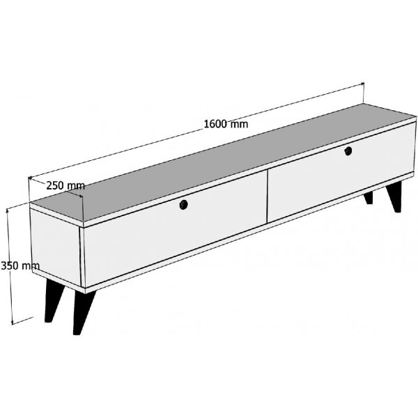 Paris TV-bnk - Vit/valnt