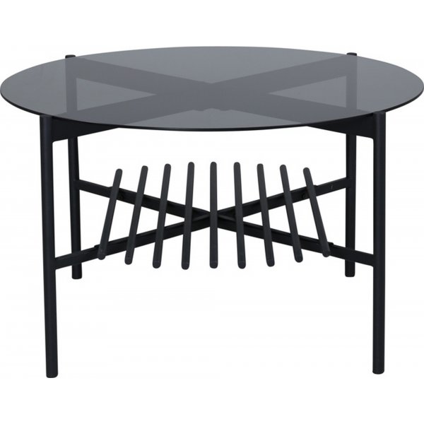 Table basse Adel 80 cm - Noir/verre