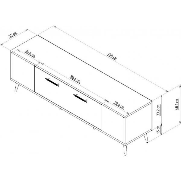 Meuble TV Detas - Anthracite/argent Meuble TV Detas - Anthracite/argent