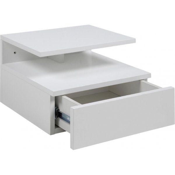 Ashlan vägghängt sängbord 35 x 32 cm - Vit Ashlan vägghängt sängbord 35 x 32 cm - Vit