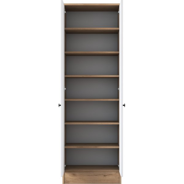 Armoire Mendy 60 cm - Noyer/blanc