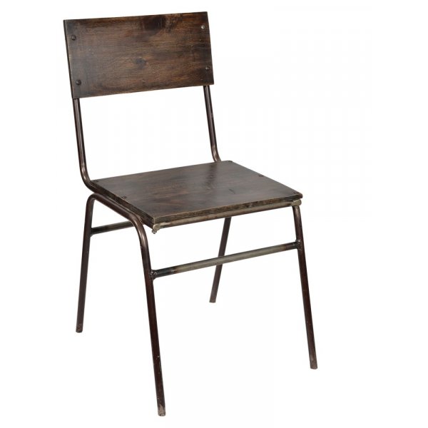 Strasbourg stol - vintage tr/metall