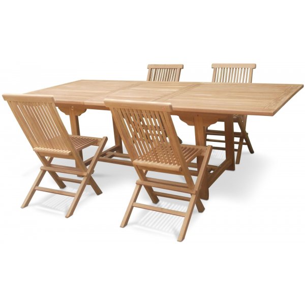 Edenryd matgrupp innehllande matbord 160-210 cm inkl 4 st Edenryd stolar - Teak