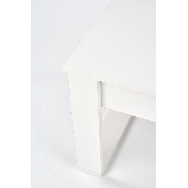 Table basse blanche avec tiroirs de rangement 110x60 cm