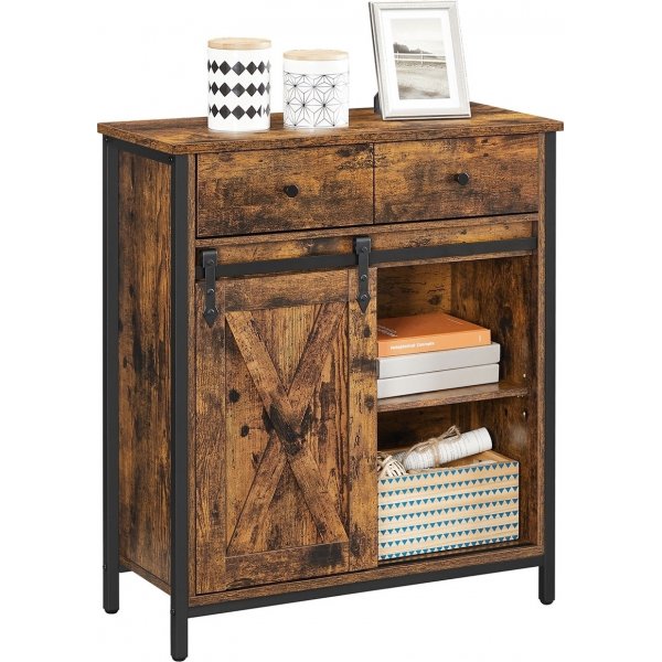 Armoire Zeke avec tiroirs - Marron/noir