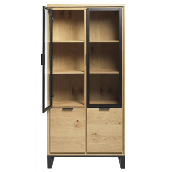 Vitrine encastrée Livia en chêne avec portes vitrées Vitrine encastrée Livia en chêne avec portes vitrées
