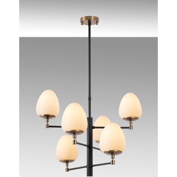 Arve taklampa 10180 - Svart/antik/vit