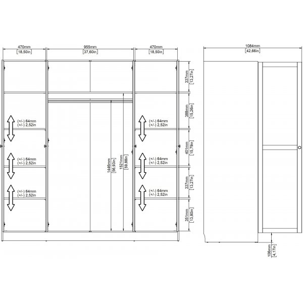 Armoire Billund à 4 portes - Hickory Armoire Billund à 4 portes - Hickory