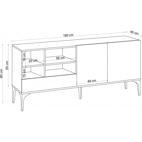 Banc multimédia Orela - Chêne Banc multimédia Orela - Chêne