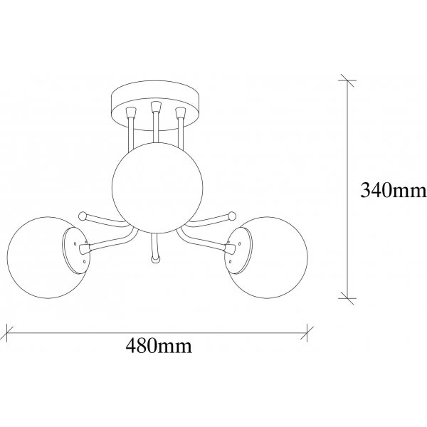 Plafonnier Daisy 146-AV3 - Or/blanc