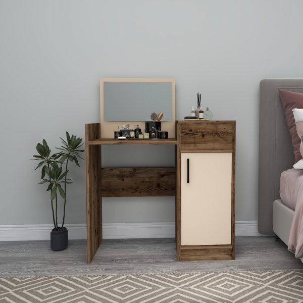 Sedef kaptafel 85,4 x 40 cm - Licht walnoot/beige Sedef kaptafel 85,4 x 40 cm - Licht walnoot/beige