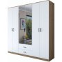 Bardo garderob 210 x 51,5 x 210 cm - Valnt/vit