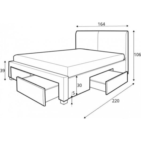 Arijana bedframe met opbergruimte 160x200 cm - Groen fluweel