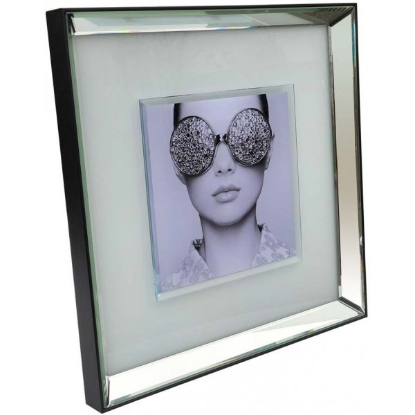 Tavla med spegelram - Glasögon - 55x55 cm Tavla med spegelram - Glasögon - 55x55 cm