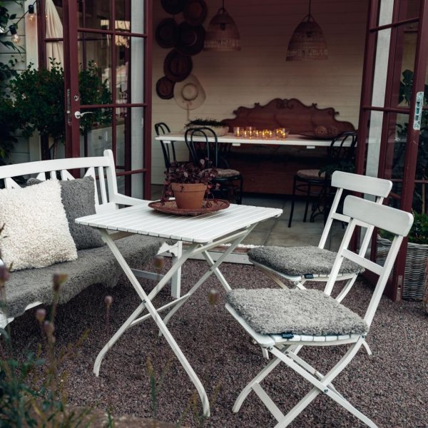 Coussin d'assise Curly avec rembourrage Gris naturel - 40 x 40 cm