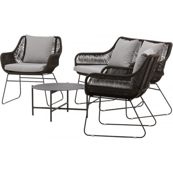 Groupe de canapés Davao - Gris foncé/marron Groupe de canapés Davao - Gris foncé/marron