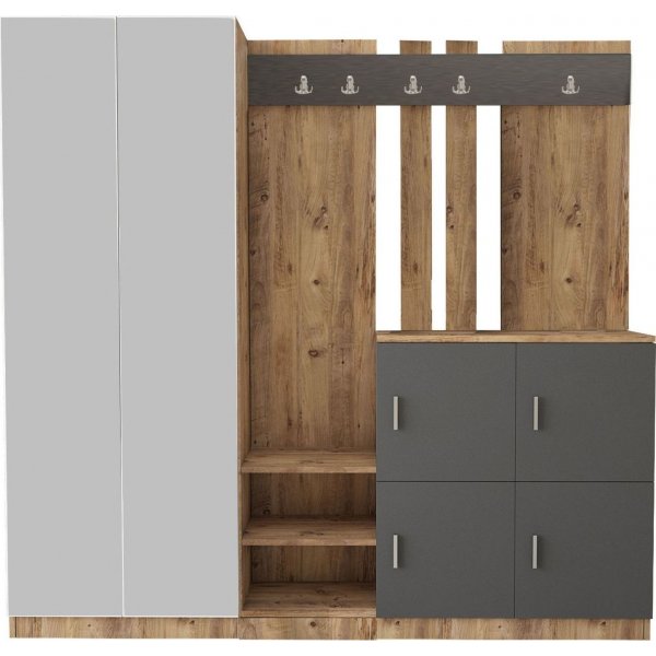 Meuble d\\\'entrée Gibson - Pin/anthracite Meuble d\\\'entrée Gibson - Pin/anthracite