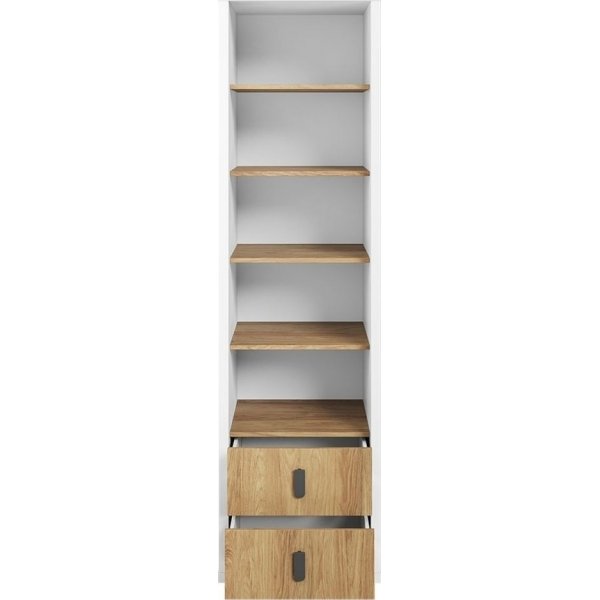 Bibliothèque Simi 55 cm - Blanc/hickory Bibliothèque Simi 55 cm - Blanc/hickory