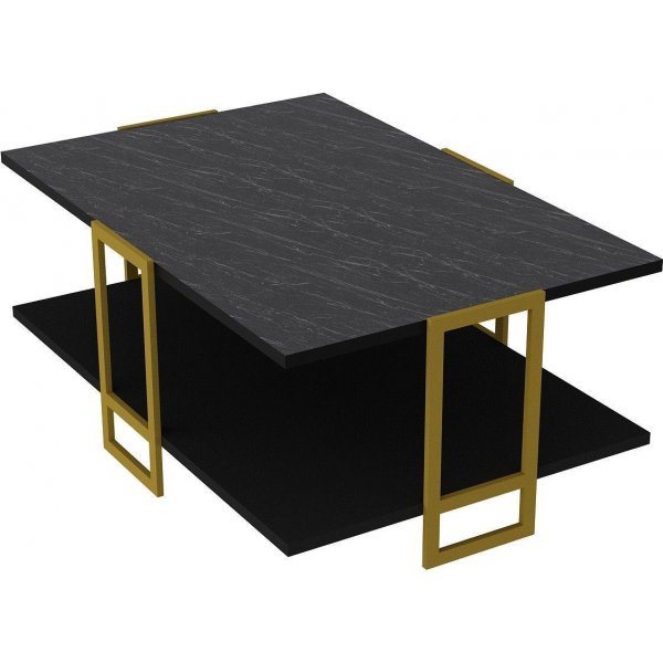 Table basse Polka 91,5 x 61,5 cm - Or/noir