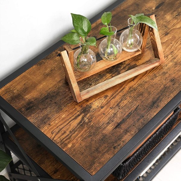 Banc multimdia Maksim 140 cm - Marron/noir