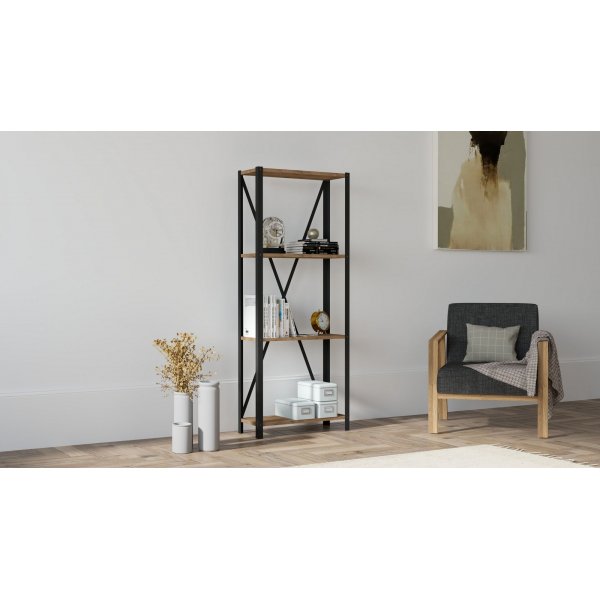 Bibliothèque Lola - Noyer/noir Bibliothèque Lola - Noyer/noir