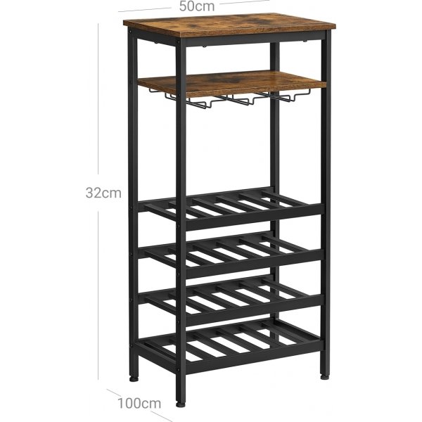 Casier à vin Shiraz - Marron/noir Casier à vin Shiraz - Marron/noir