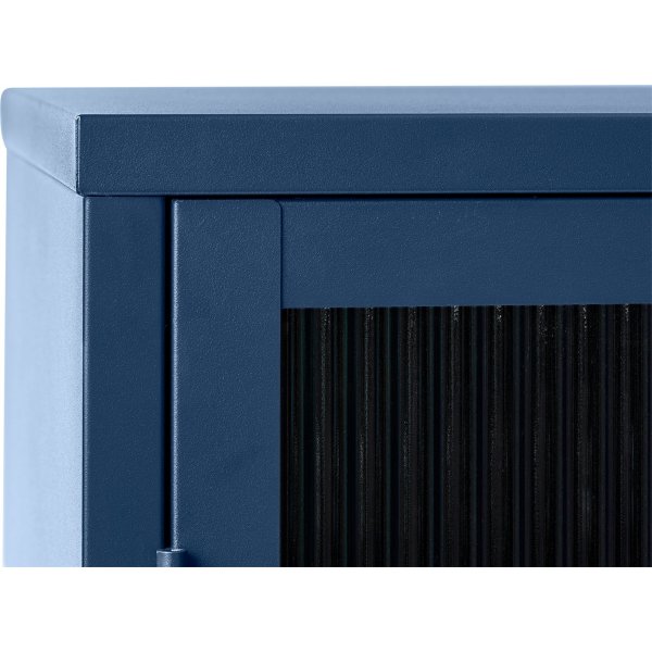 Armoire en mtal bleu fonc Dobb avec portes vitres