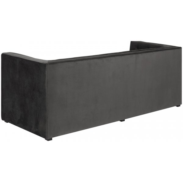 Chesterfield Milano 3-sits soffa i sammet - Grå Chesterfield Milano 3-sits soffa i sammet - Grå