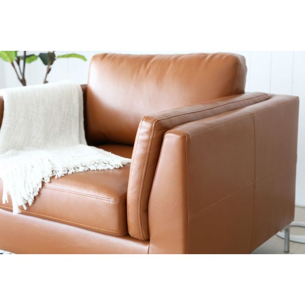 Fåtölj cognacs färgat konstläder - Cansas Fåtölj cognacs färgat konstläder - Cansas