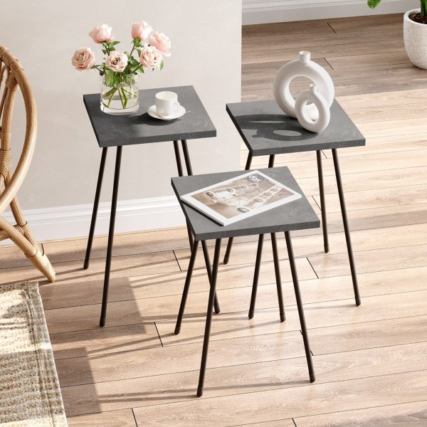 Luiz tafel 29 x 29 cm - Grijs/zwart