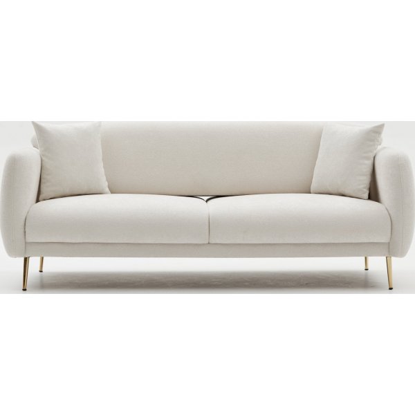 Simena 3-sits soffa - Gräddvit/guld Simena 3-sits soffa - Gräddvit/guld