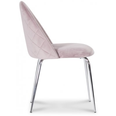 Plaza velvet stol - Ljusrosa / Krom + Mbelvrdskit fr textilier