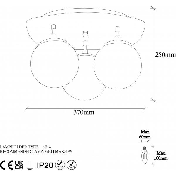 Plafonnier Well 11720 - Noir