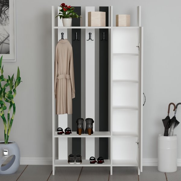 Mobilier d\\\'entrée Pro - Blanc/anthracite Mobilier d\\\'entrée Pro - Blanc/anthracite