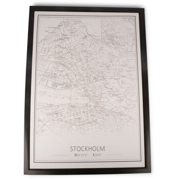 Stockholm tavla med svart ram 70x50 cm