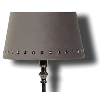 Velvet lampskärm med nitar 33 cm - Grå / Krom Velvet lampskärm med nitar 33 cm - Grå / Krom