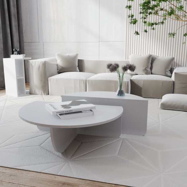 Table basse podium 90 x 90 cm - Blanc
