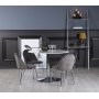 Plaza matgrupp, marmorbord med 4 st Plaza sammetsstolar - Gr/Vit/Krom