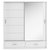 Armoire Mervyn blanche  portes coulissantes et clairage 200x214 cm