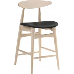 Tabouret de bar Floora - Blanchi/PU noir