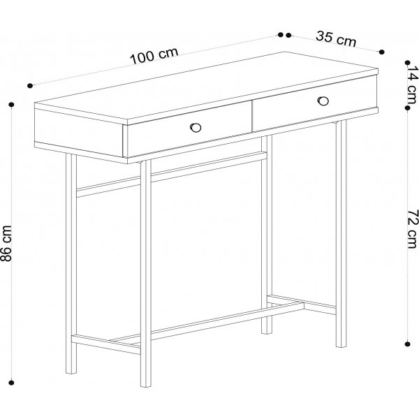Table en relief Esta 100 x 86 cm - Chêne/noir Table en relief Esta 100 x 86 cm - Chêne/noir