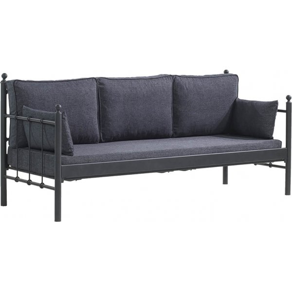 Lalas 3-sits utesoffa - Svart/antracit