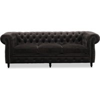 Chesterfield Cambridge 3-sits soffa - Grafitgrå sammet Chesterfield Cambridge 3-sits soffa - Grafitgrå sammet