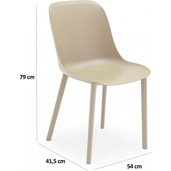 Chaise de salle à manger coquille, paquet de 2 - Beige Chaise de salle à manger coquille, paquet de 2 - Beige