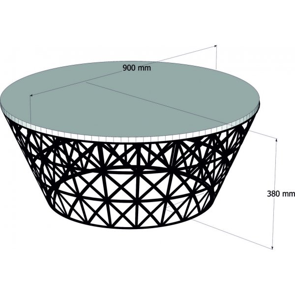 Stil soffbord 90 cm - Ek/svart