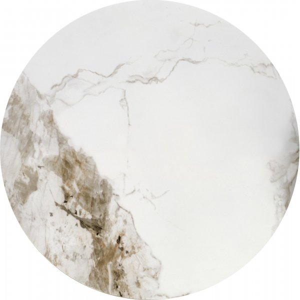 Table basse ronde Cecilia en marbre et détails dorés Table basse ronde Cecilia en marbre et détails dorés
