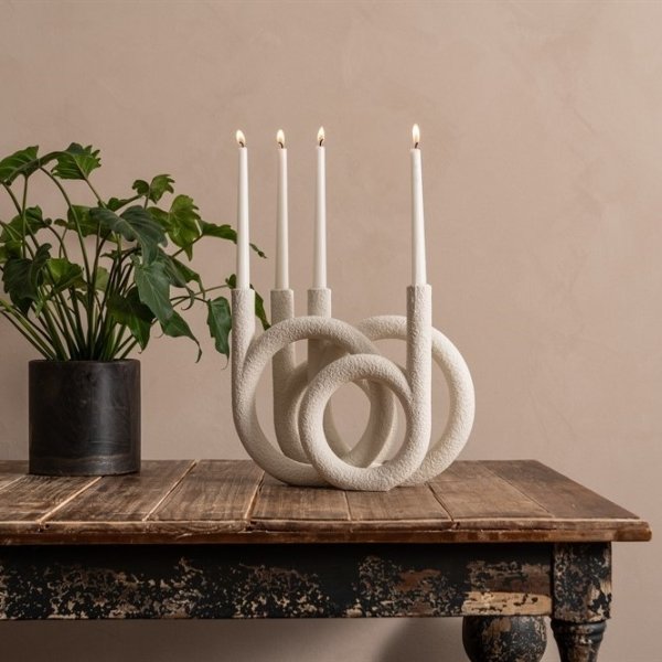 Julie kandelaar 38 x 15 x 30 cm - Wit Julie kandelaar 38 x 15 x 30 cm - Wit